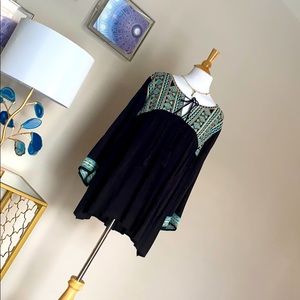 Boho chic embroidered top.